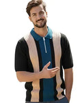 Cable Knit Quarter-Zip Polo T-Shirt - Multicolour - image 1