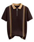 Colorblock Polo T-Shirt - Brown & Beige - image 1