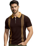 Colorblock Polo T-Shirt - Brown & Beige - image 1