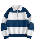 Waffle Knit Full Sleeve Polo T-Shirt - Teal & White - image 1