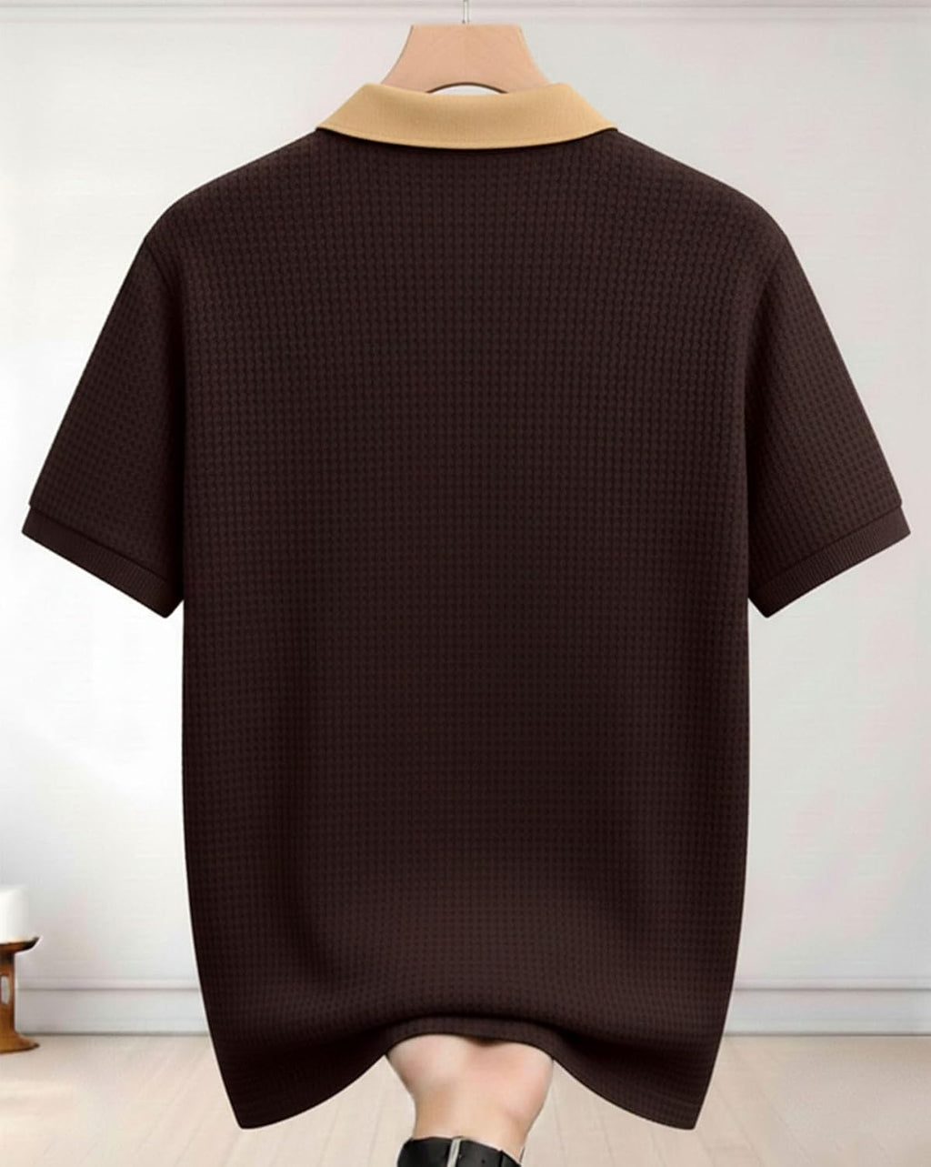 Colorblock Polo T-Shirt - Brown & Beige - image 3