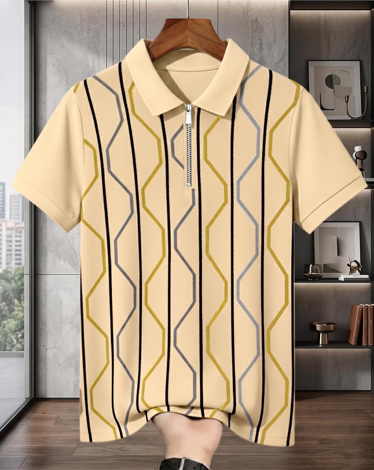 Polo Co-Ord Set - Beige & Black - image 4