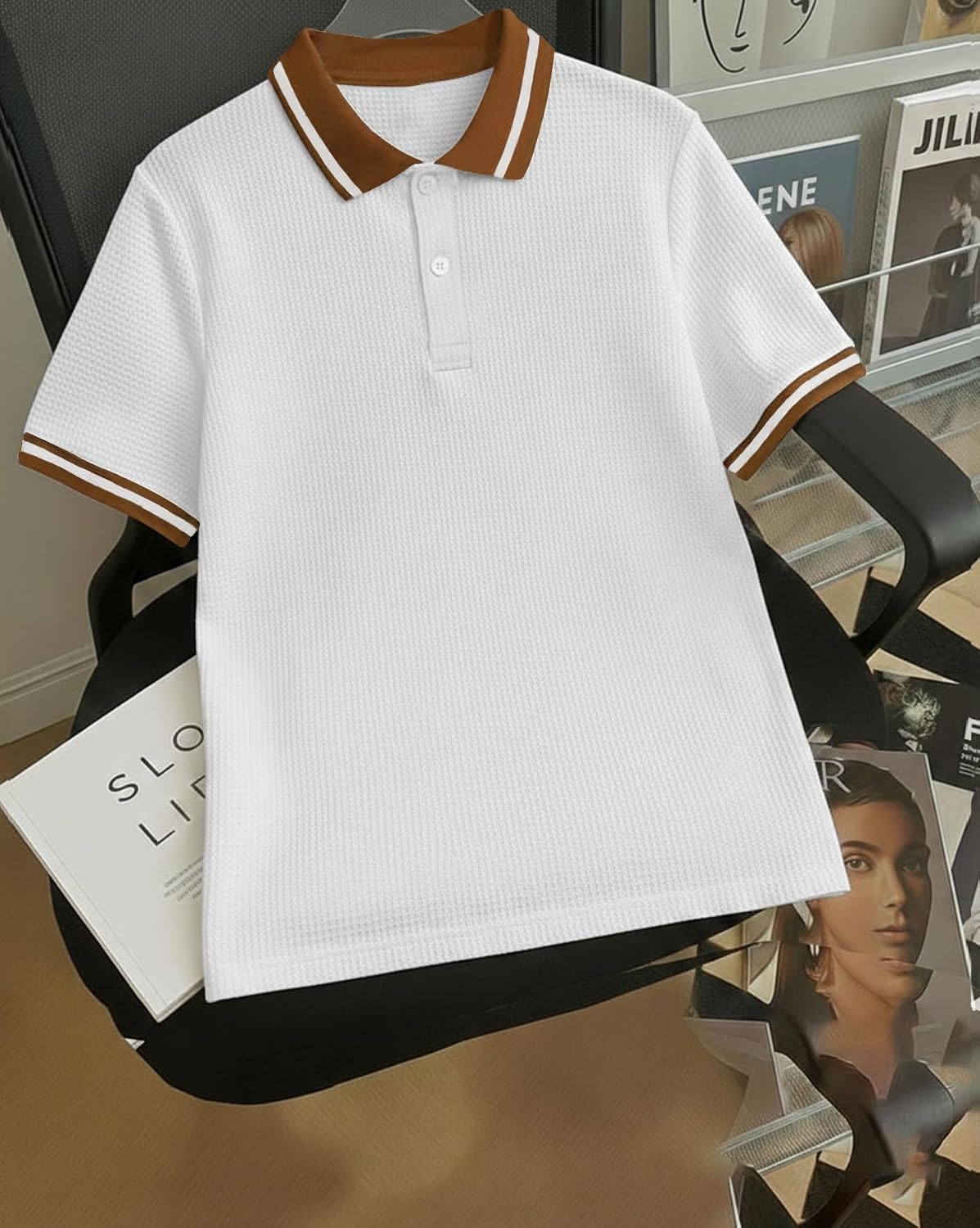 Polo Co-Ord Set - White & Black - image 4