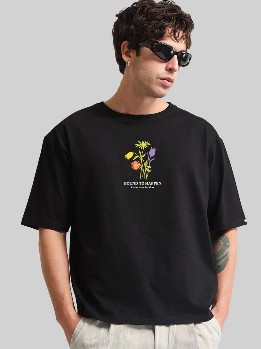 Cord Cult black floral graphic t-shirt