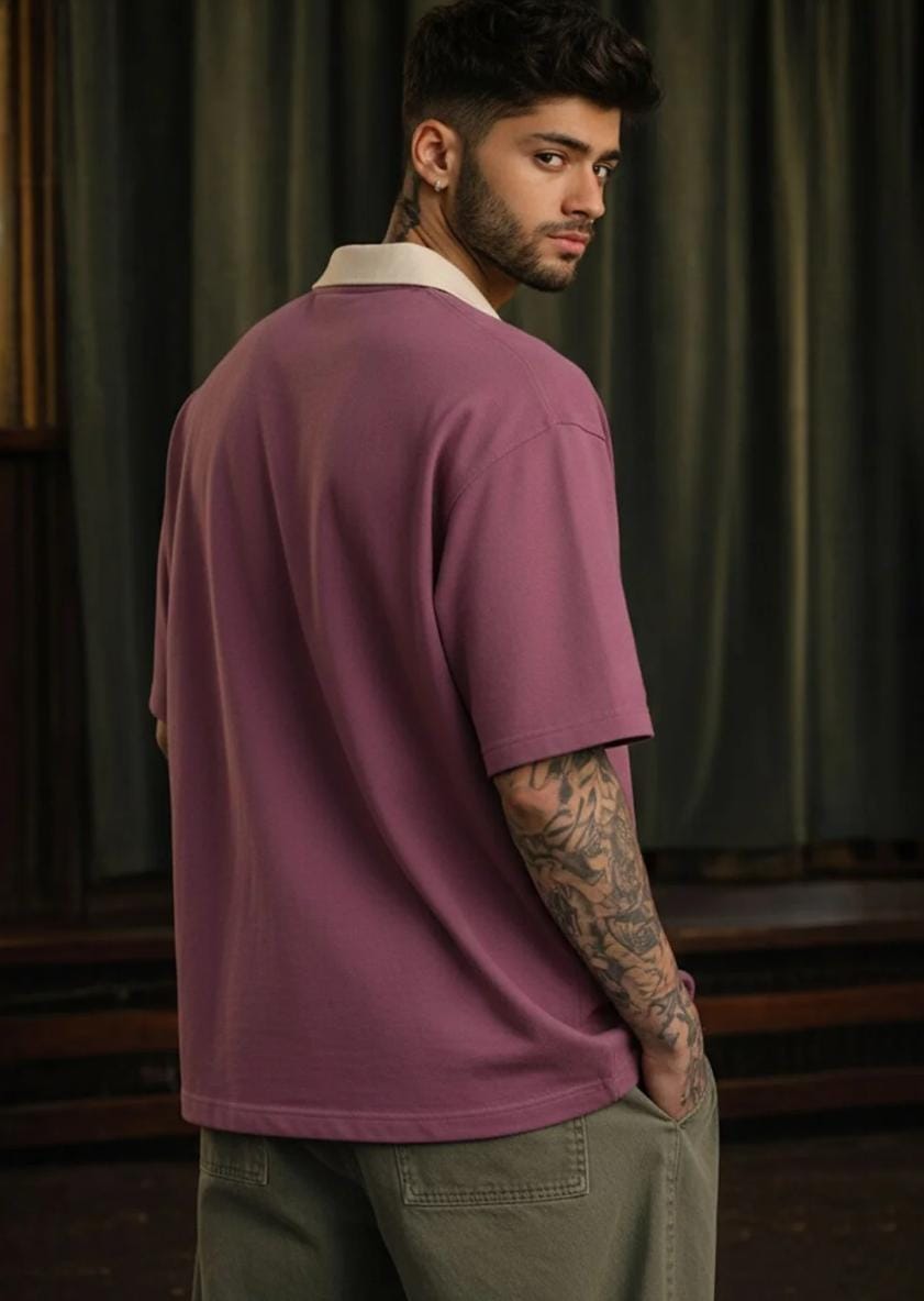 Cord Cult purple polo t-shirt back view