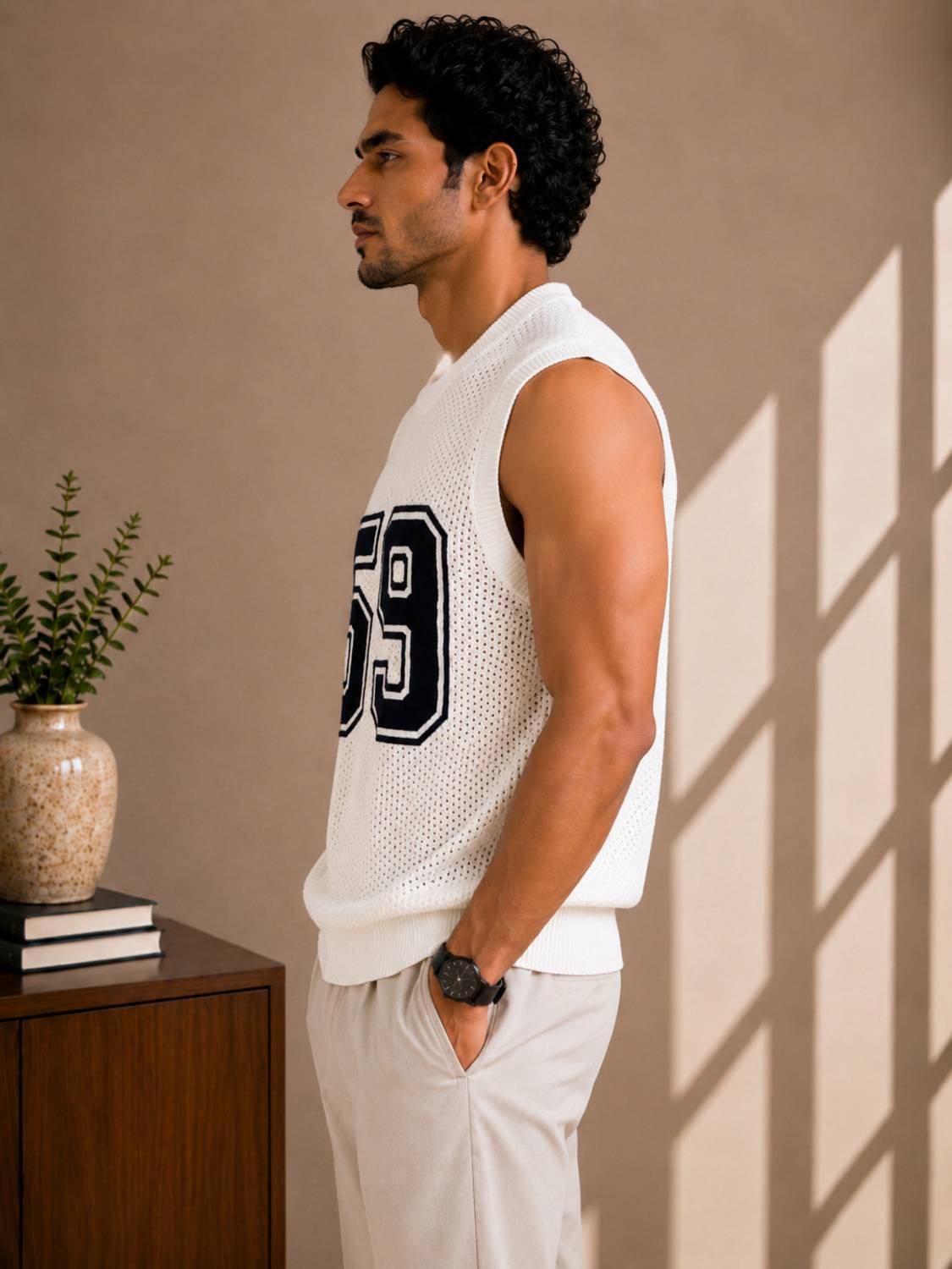 Typography Round Neck White T-Shirt - image 3