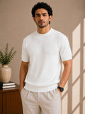Solid Polo Neck White T-Shirt - image 1