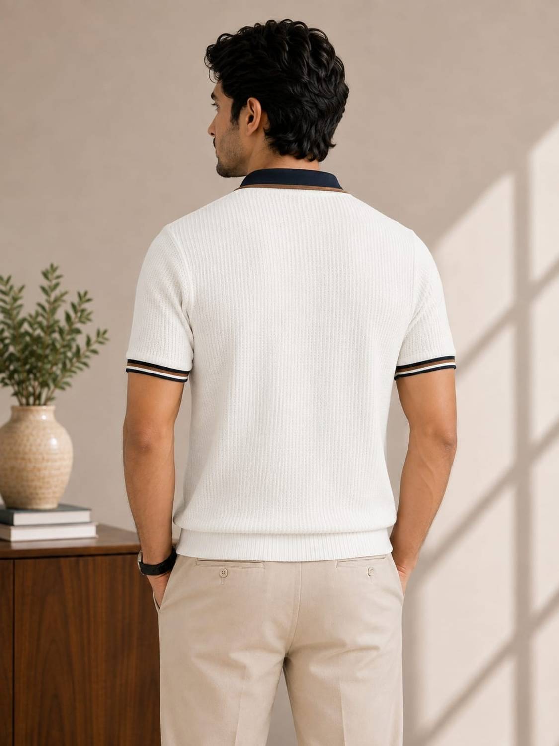 Conversational Polo Neck White T-Shirt - image 2
