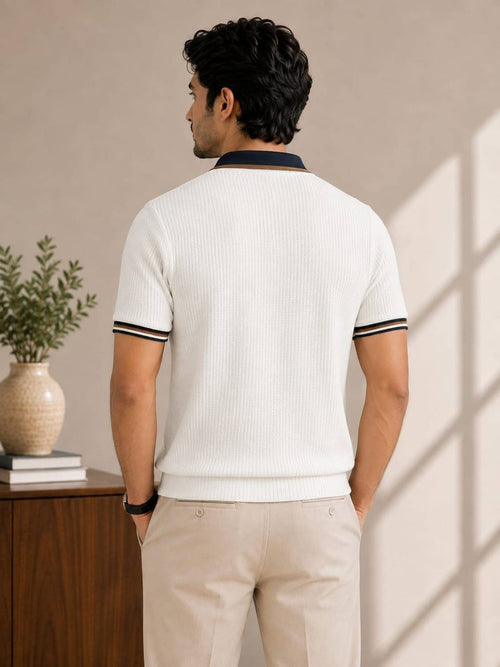 Conversational Polo Neck White T-Shirt - image 2