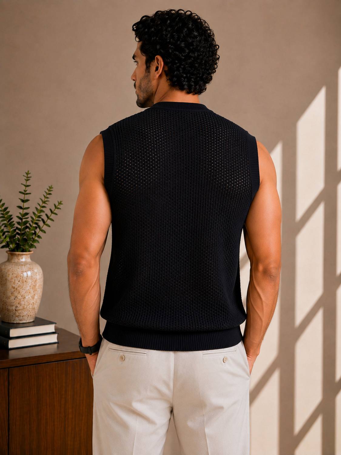 Graphic Print Round Neck Black T-Shirt - image 2